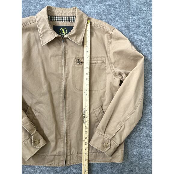Aigle Khaki Jacket Mens XL Workwear Plaid Lined Coat Preppy - Picture 5 of 9